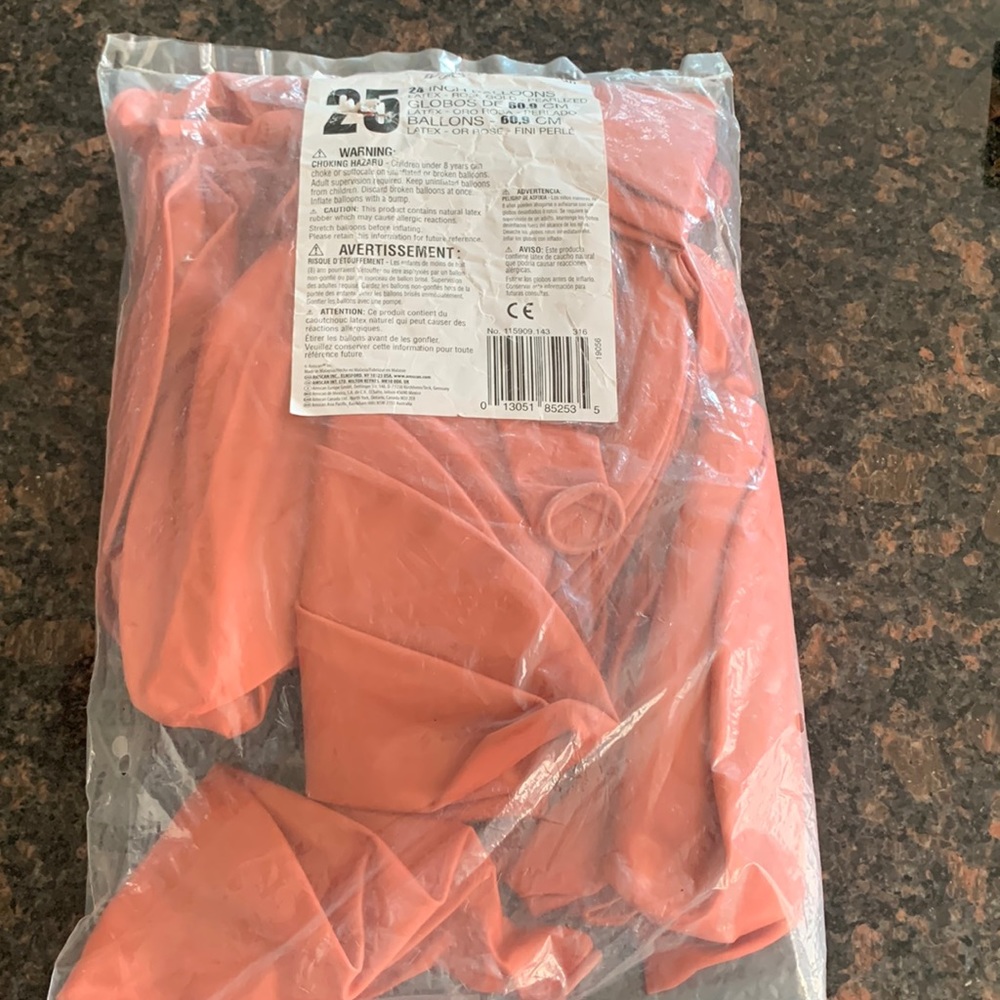 25 count of Rose Gold latex balloons 24in